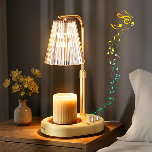 Joymate Gifts for Women, Candle Warmer Lamp with Bluetooth Speaker, Timer and Dimmer Candle Warmer Lamp with Height-Adjustable Pole Fits Different Wax Jars Perfect for Sleep, Relaxation & Home Decor