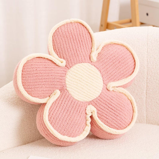 Kcvvcr Flower Pillow, Soft Flower Shaped Floor Cushion, Flower Decorative Throw Pillow, Cute Flower Seating Cushion, Flower Room Décor Plush Pillows for Sofa Couch Bed (13.7 Inch, Pink)