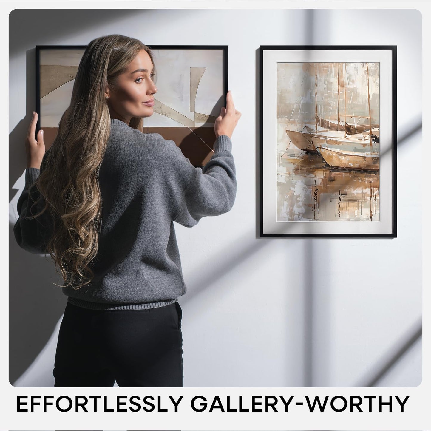 Homeforia 12x16 Picture Frame Black, High End Metal 12x16 Poster Frames with Mat 9x12 for Photo, 12 x 16 Black Frame Matted to 9 by 12 inch Print, 16x12 Thin Frames, Tempered Glass, Wall Kit, Set of 1