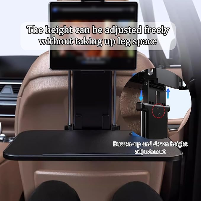 Small Car Travel Table Food Tray Multi Functional Car Backseat Tray Table,folding Car Desk for Laptop Passenger Seat Desk Car Laptop Holder for Working, Writing, Eating.(Wine red)