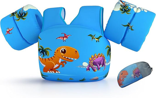 REALIKE Kids Swim Vest for Toddler Floaties Swimming Aids with Shoulder Harness Arm Wings for Children/Infant/Baby,Sea Beach/Pool/Lake, Suitable for 28-70lbs Boys/Girls