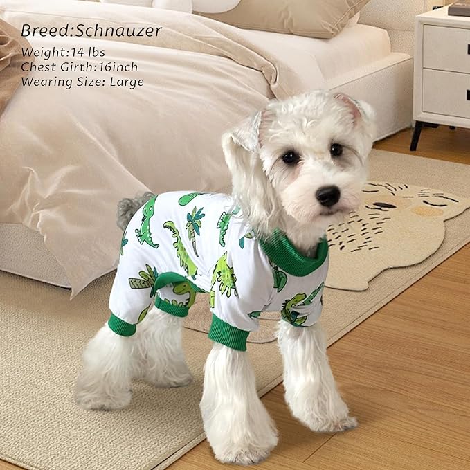 XPUDAC 4 Pack Dog Pajamas for Small Dogs, Puppy Clothes for Boy Girl Strechy Soft Pet Jumpsuit, Cat Onesiel-Small