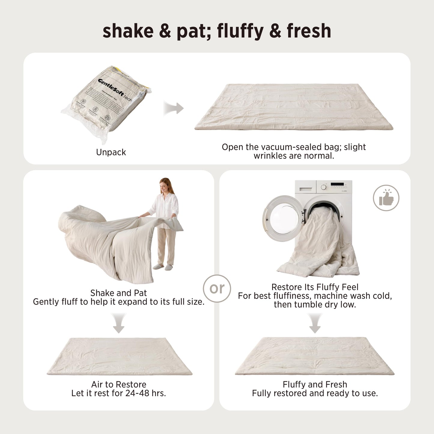 Bedsure Queen Comforter Set - Beige Soft Bedding for All Seasons, Cationic Dyed Bed Set, 3 Pieces, 1 Queen Size Comforter (90"x90") and 2 Pillow Shams (20"x26"+2")