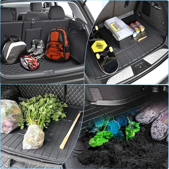 Fit Cargo Liner - All-Weather Cargo Mats Compatible with Honda Fit 2014-2020，3D Custom-Fit Waterproof Non-Slip Durable Odorless TPO Trunk Tray Floor Mat with High-Raised Lip