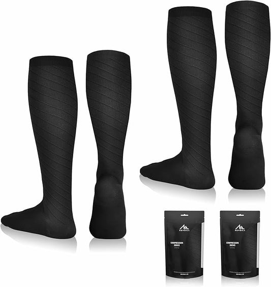 NEWZILL Medical Compression Socks for Women & Men, 20-30 mmHg Knee-High Support for Circulation, All-Day Comfort for Work Travel Running Cycling and Fitness