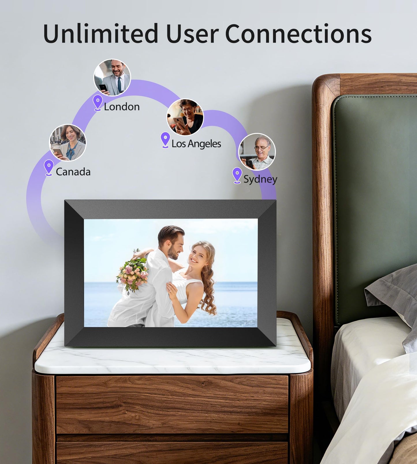 Uhale 10.1" Digital Picture Frame with 32GB Storage Support SD Card, Electronic Photo Frames with 1280x800 HD IPS Touch Screen, Instantly and Securely Share Memories, Send Wishes from Anywhere