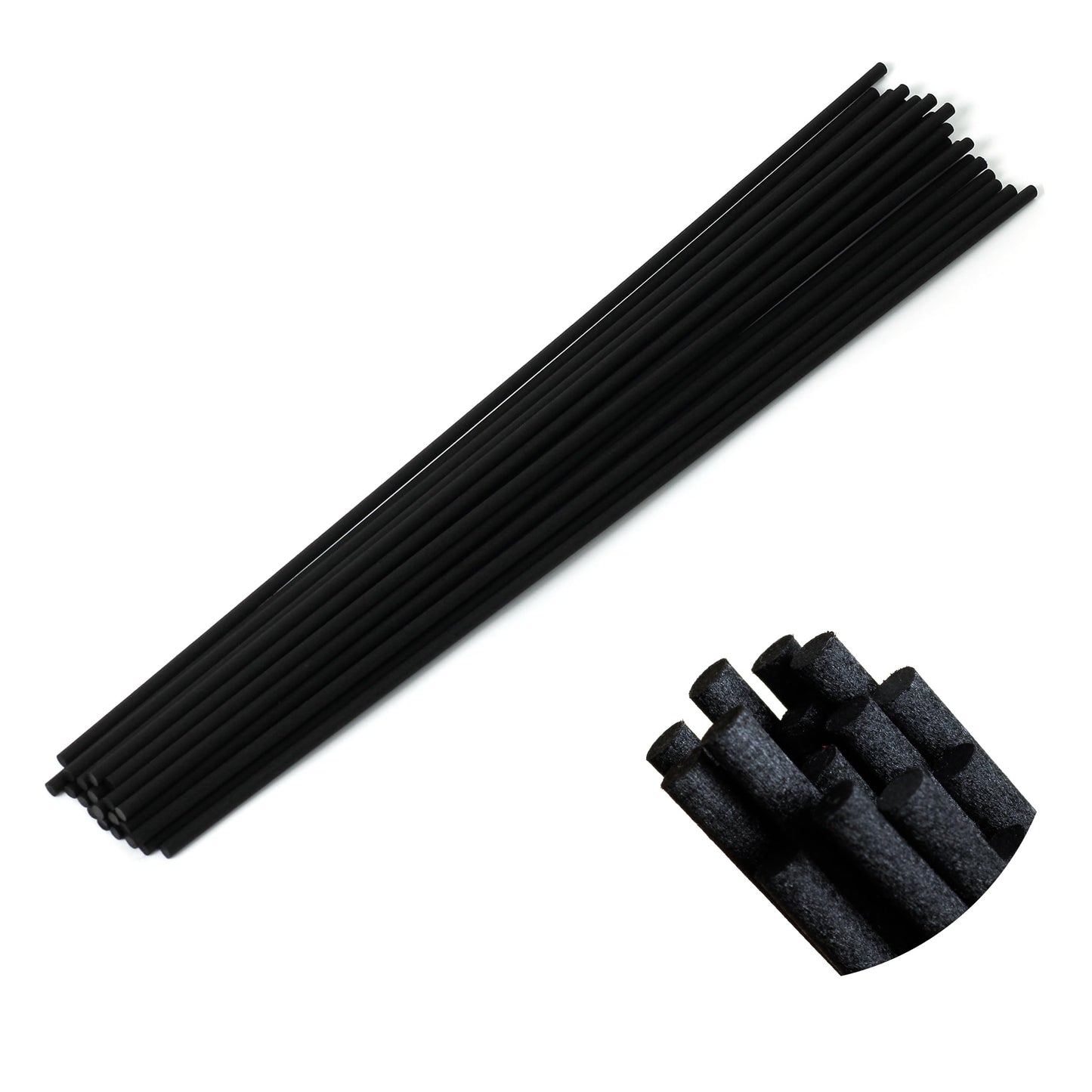 kaihuiyyyt Black Fibre Reed Diffuser Sticks 20pcs 43cm x 5mm Black Fibre Reed Diffuser Sticks Thick Diffuser Reeds Sticks Diffuser Sticks for Diffuser Oils Fragrance Refill Fibre Reeds for Diffusers