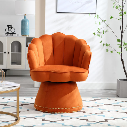 SPOFLYINN 1 Accent Sofa Chair, One Size, Orange Color