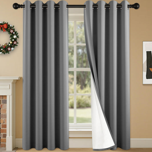 SABALANICA 2 Panels 100% Blackout Curtains, Lightweight Thermal Insulated Grommet Drapes for Bedroom Living Room, Light Blocking Window Treatment, Pack of 2, 54x95 Inches, Charcoal Grey