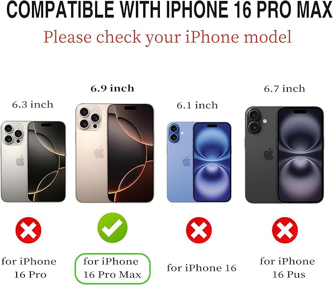 CIVICASE for iPhone 16 Pro Max Wallet Case,PU Leather Flip Case RFID Blocking Credit Card Holder Folio Magnetic Stand TPU Shockproof Cover Compatible with iPhone 16 Pro Max, Black Blue