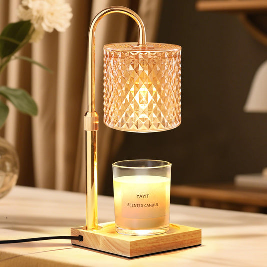 YAYIT Candle Warmer Lamp with Timer Dimmer Adjustable Height, Candle Warmer with 2 Bulbs for Jar Candles, Home Decor, for Women Birthday