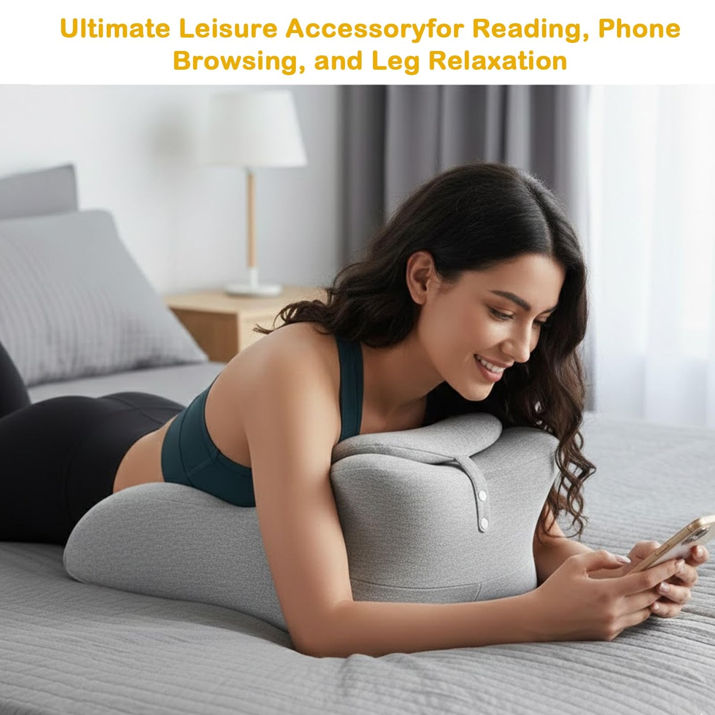 StarAneer Memory Foam Ergonomic Wedge Pillow & Reading Pillow – Orthopedic Support for Neck, Back & Legs – Ideal for Sleeping, Elevating & Pressure Relief – Removable Washable Cover