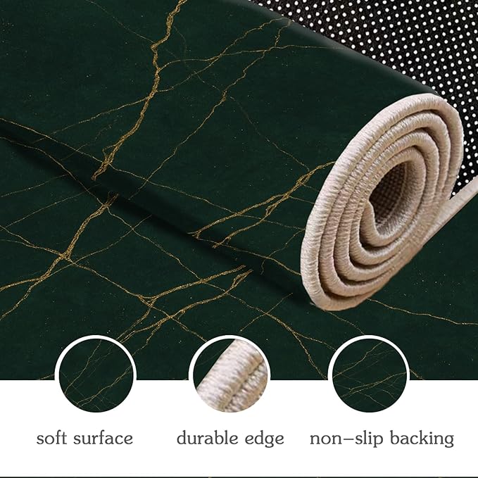 Luxury Marble Rugs - 7x10 Area Rug, Abstract Marble Area Rugs, Modern Art Living Room Rug, Washable & Non Slip Large Rug Home Decor