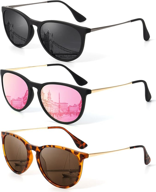 KALIYADI Sunglasses Womens Polarized Womens-Sunglasses: Trendy Sun Glasses with UV400 Retro Style for Party Beach Shopping
