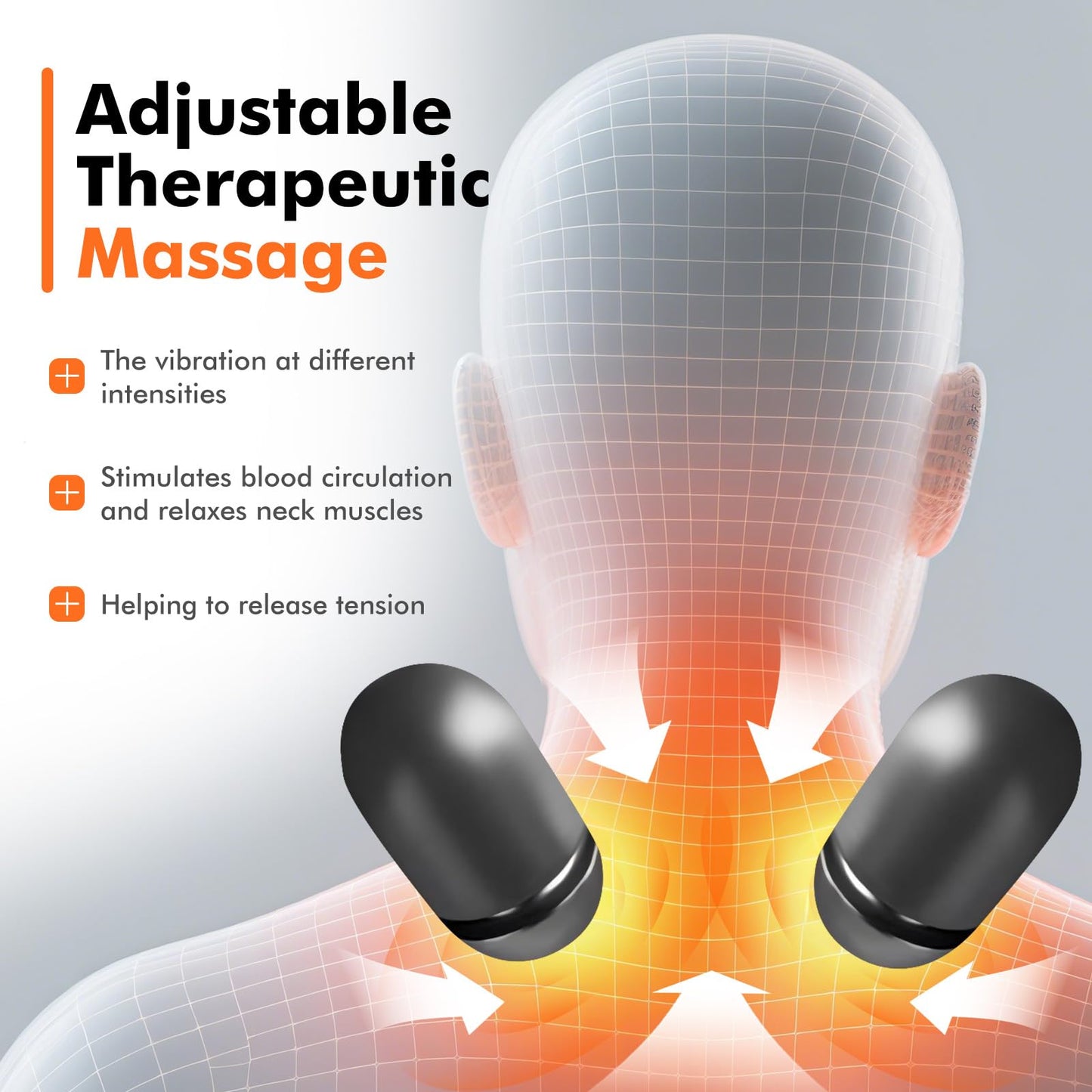 Cordless Electric Neck Massager Pillow for Pain Relief Deep Tissue, 3-in-1 Rechargeable Neck Cervical Traction Device with Heat, Massage, Stretch, Ergonomic Neck Shoulder Relaxer Gifts for Women