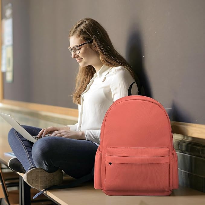 Living Coral Backpack Adult Travel Daybag for Women Men College Backpack for Vacation Hiking Camping Bag