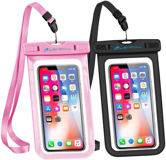 Universal Waterproof Phone Pouch, 2-Pack Waterproof Phone Lanyard Case Dry Bag with Neck Strap for iPhone 17 16 15 14 13 12 Pro Max Plus Samsung Galaxy S24 S23 Edge Note Google Pixel Sony up to 7.5"