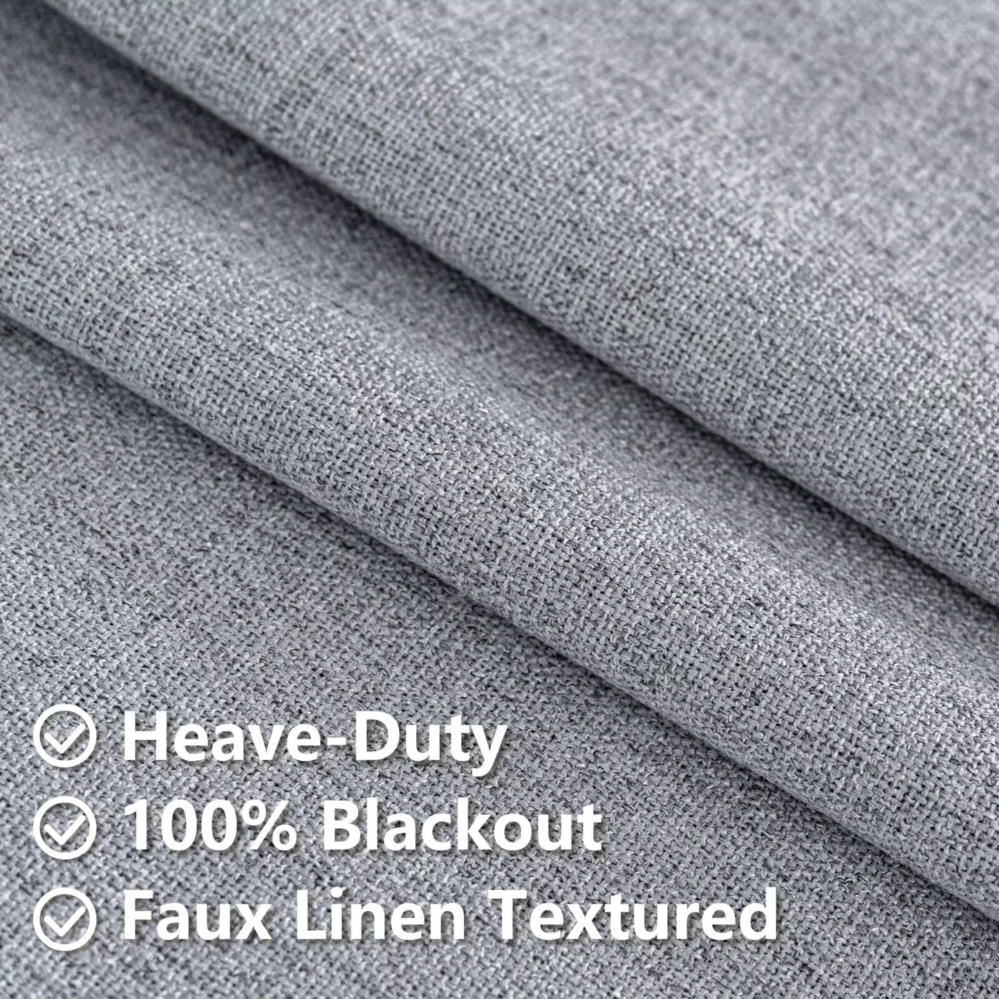 FancyRoof 100% Blackout Curtains 84 Inch Length 2 Panels Set, Black Out Curtains for Living Room, Light Grey Thermal Insulated Grommet Drapes Bedroom Luxury Decor Privacy(52W × 84L inch, Light Grey)