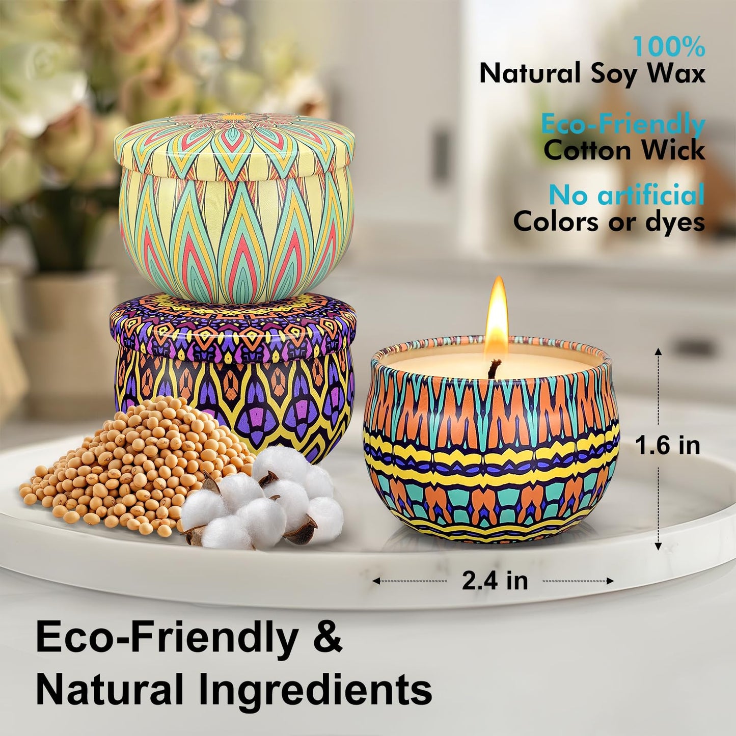 Scented Candles Gift Set,24 Pack Candles for Home Scented, 600 Hour Long Lasting Soy Wax Aromatherapy Candle Set, Birthday Gifts for Women with Gift Box