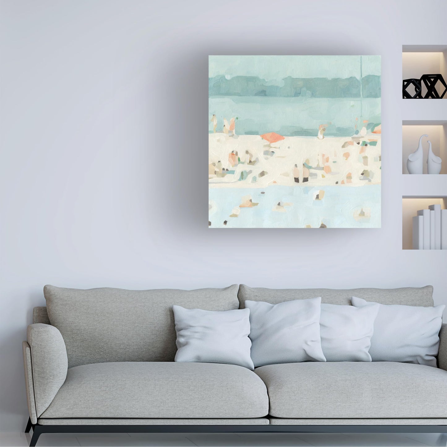 Wrapped Canvas Wall Art - Emma Scarvey 'Sea Glass Sandbar II' Wall Art for Living Room, Bedroom, or Office Décor - 14x14
