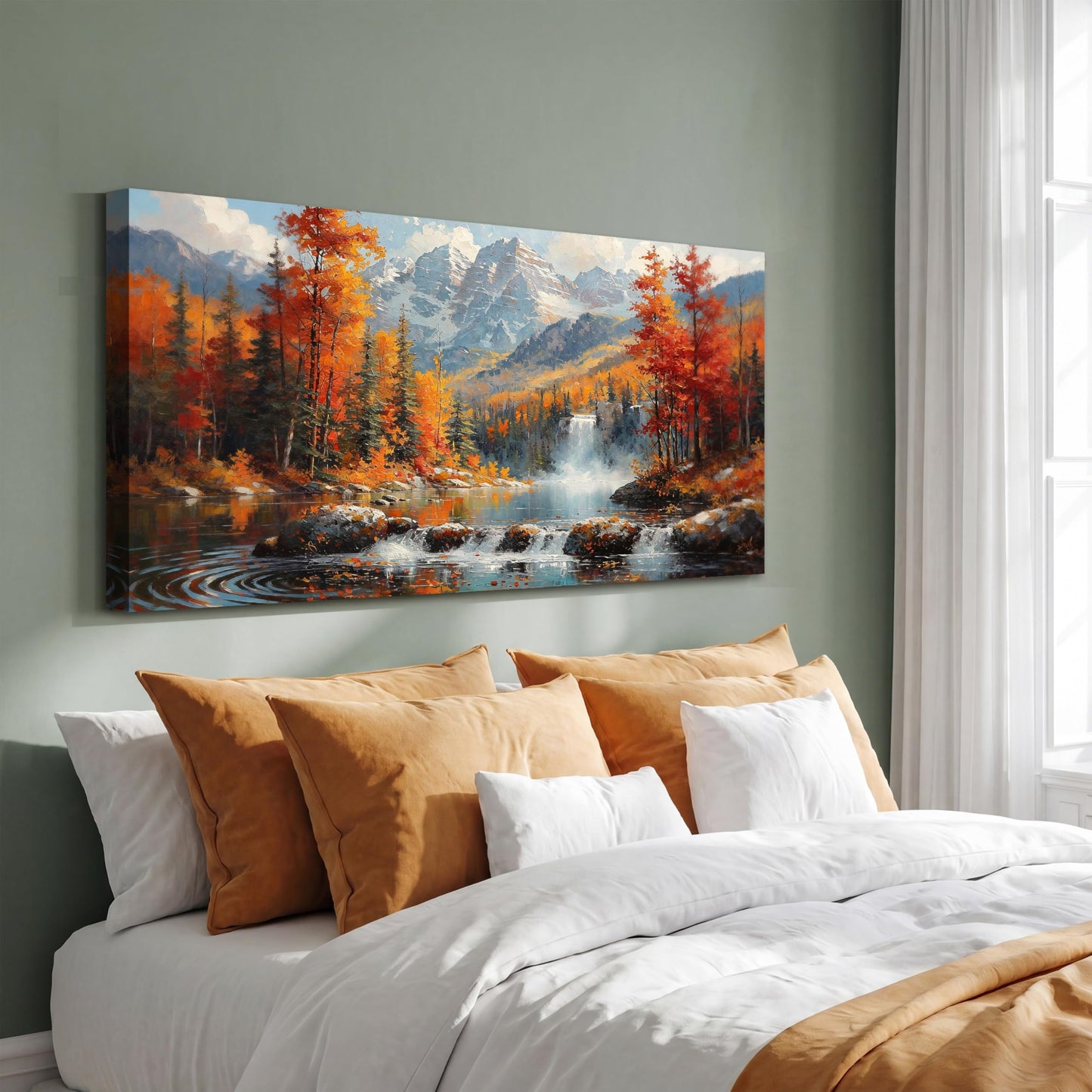 Acocifi Forest Waterfall Canvas Wall Art 40"x20"
