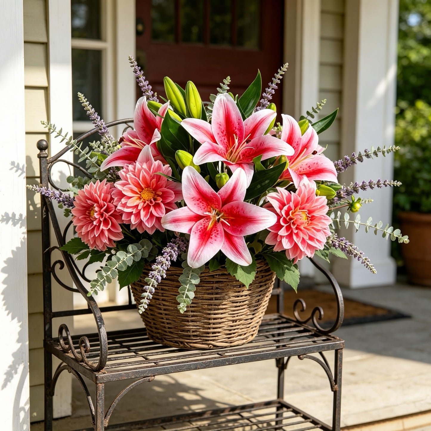 Kimura's Cabin 6Pcs Tiger Lily Artificial Flowers Real Touch Fake Lilies with Stems Faux Lilies Bouquet for Wedding Floral Arrangements Easter Home Table Centerpiece Office Decor(Pink
