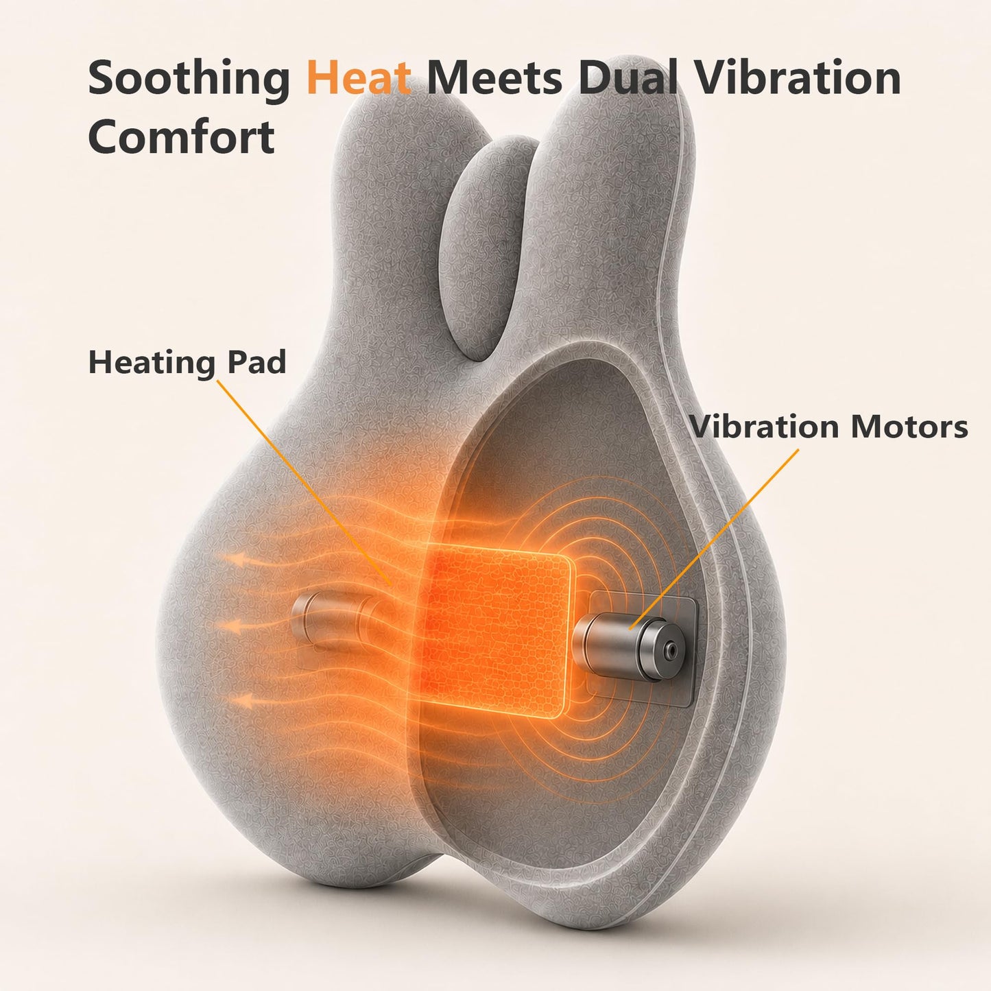 pluva Lumbar Support Pillow with Heat and Vibration Massage for Lower Back Pain Relief & Comfort, Ergonomic Memory Foam Back Cushion with Adjustable Strap for Office Chair, Car Seat and Sofa, Grey