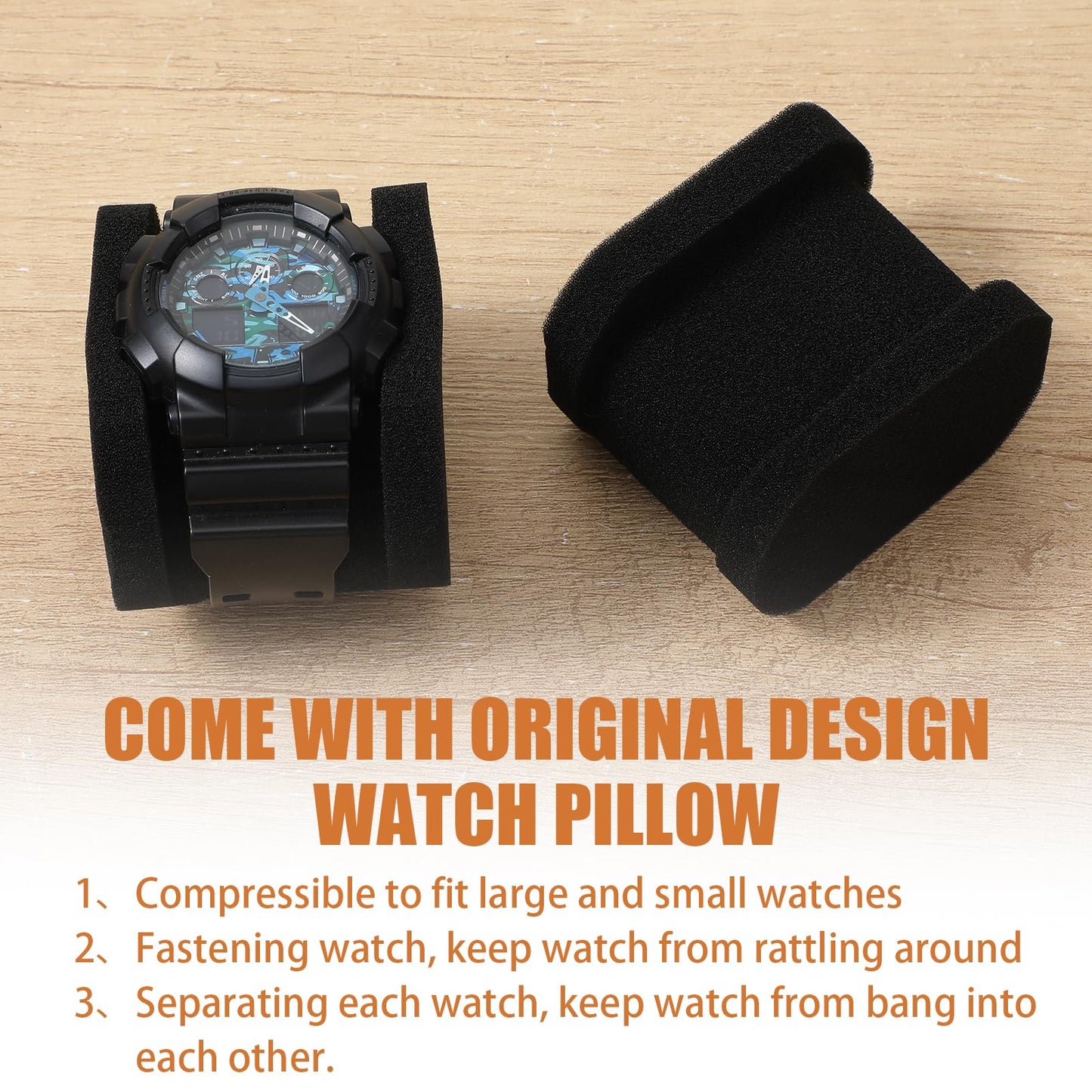moheaaei 6 Pack Single Hard Watch Travel Case, Black Hard Watch Travel Box Bulk for Men, Portable Organizer with Custom Pillow Fits Wristwatches & Smartwatches up to 55mm, Durable EVA Protection