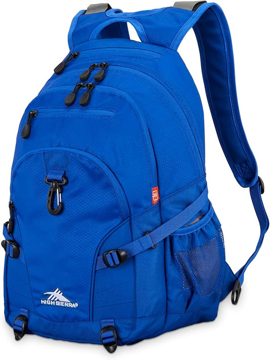 High Sierra Loop-Backpack, School, Travel, or Work Bookbag with tablet-sleeve, Cosmic Blue, One Size