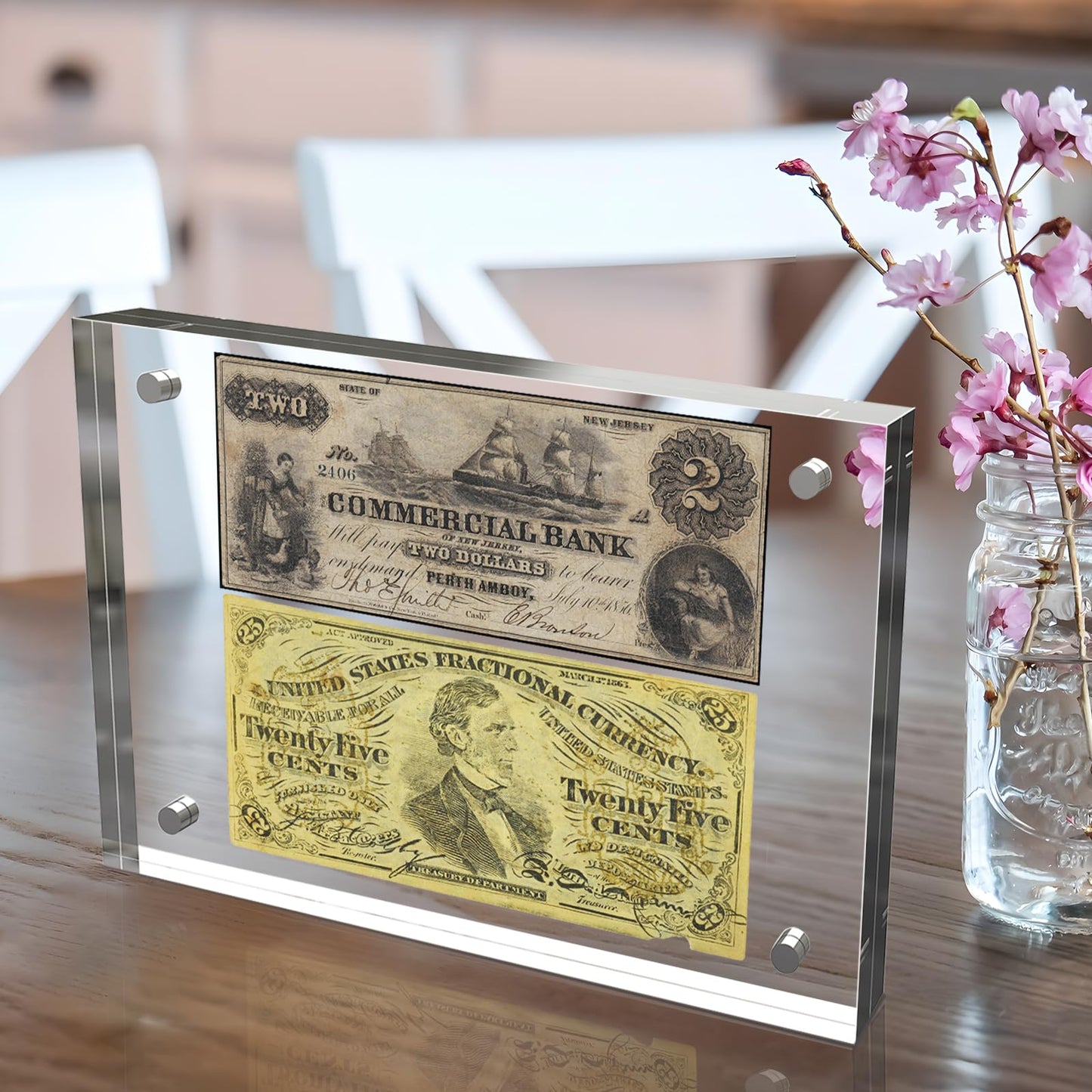 laapee 4x6 Inches Acrylic Picture Frames 5 Pack, Double Sided Magnetic Photo Frames,Free Standing on Desk or Table Clear Picture Frames