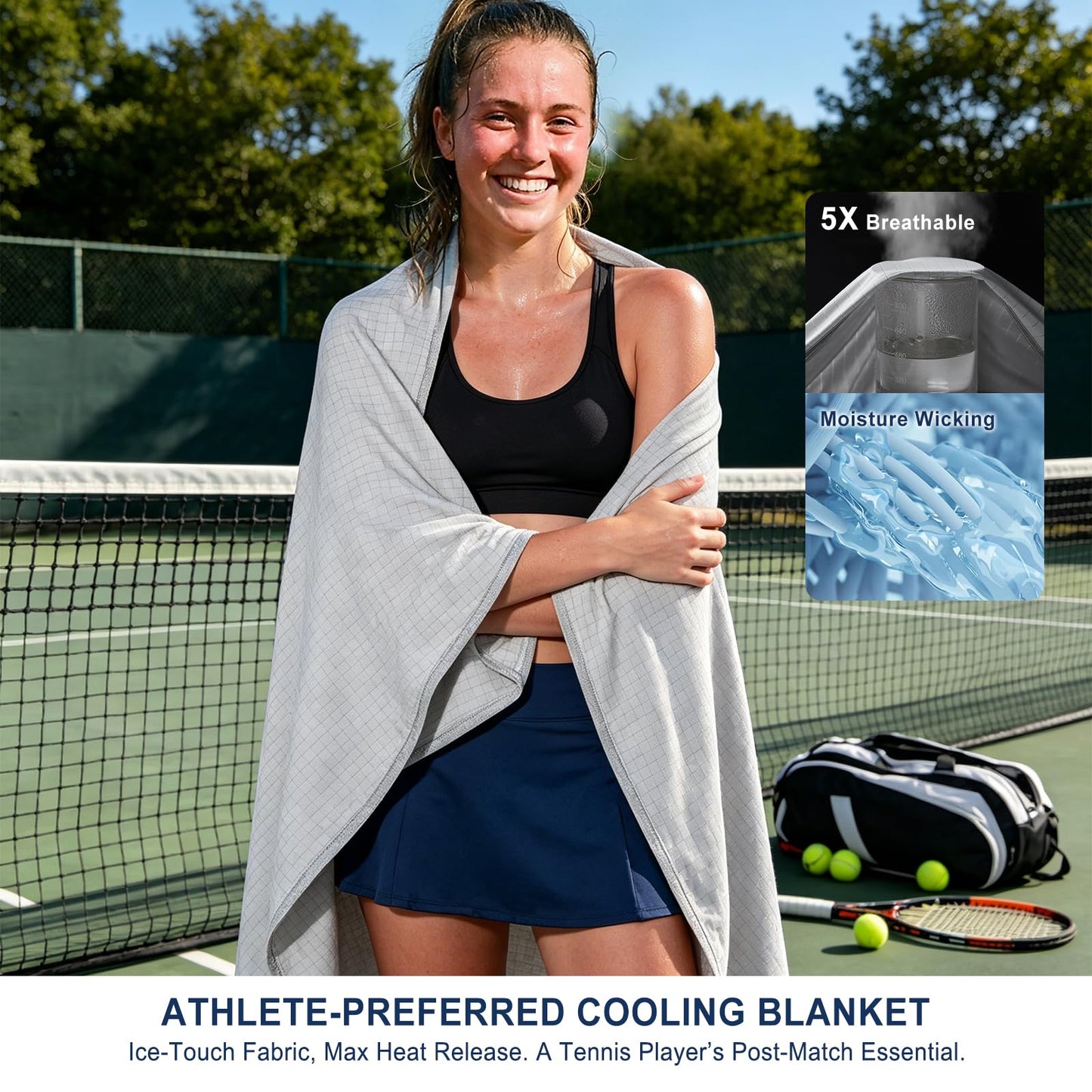 EMME Breathable Cooling Blankets for Hot Sleepers, Summer Blanket Twin Size 60"x80" for Bed, Thin Light Throw Blanket for Couch Sofa, Double-Sided Keep Body Cool, Cold Blankets Night Sweats