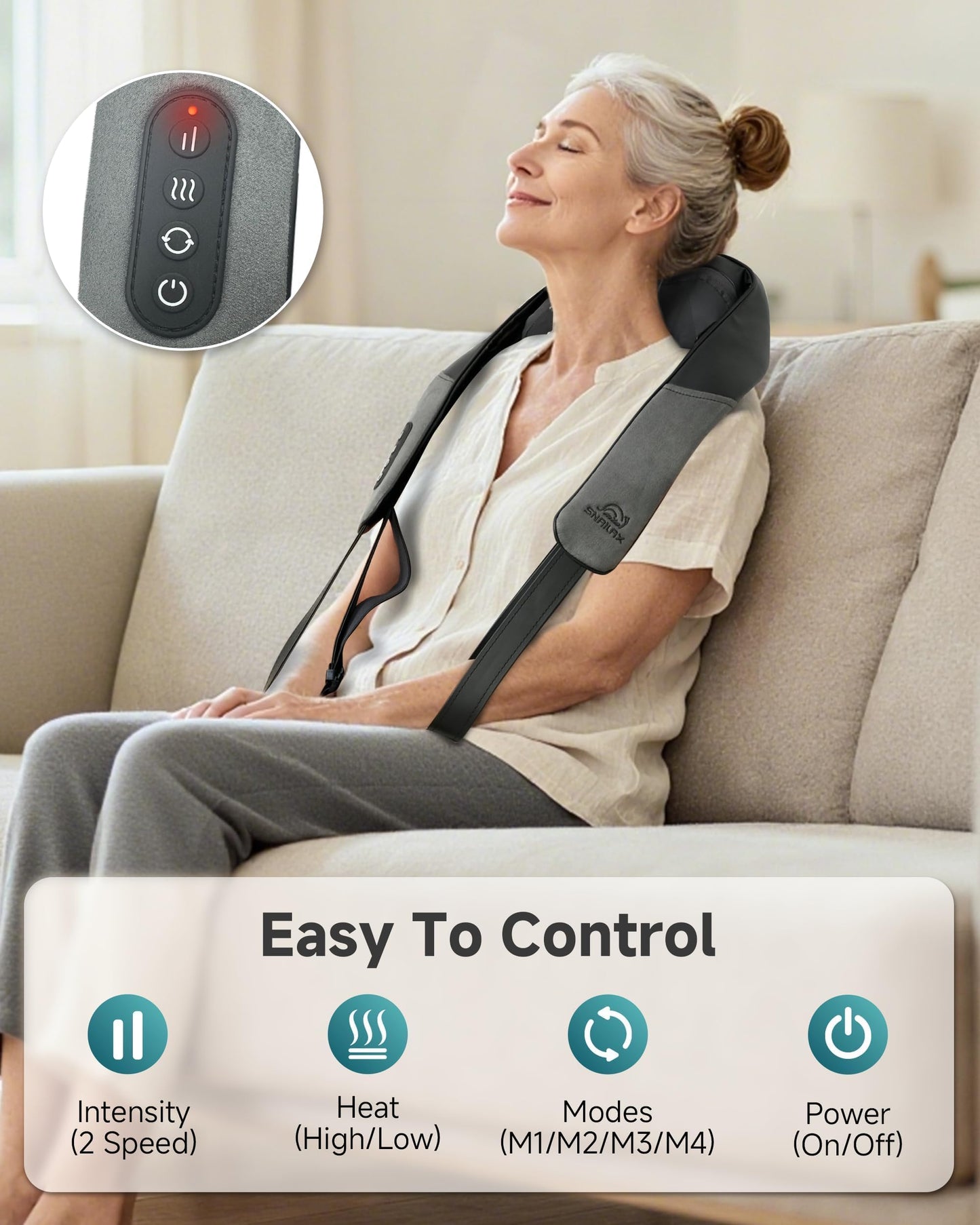 Snailax Neck and Shoulder Massager - 2026 Upgraded Cordless Massagers with Graphene Heating for Sensitive Skin & Even Heat, FSA Eligible, 4D Shiatsu Massager for Pain Relief, Gifts for Father Dad