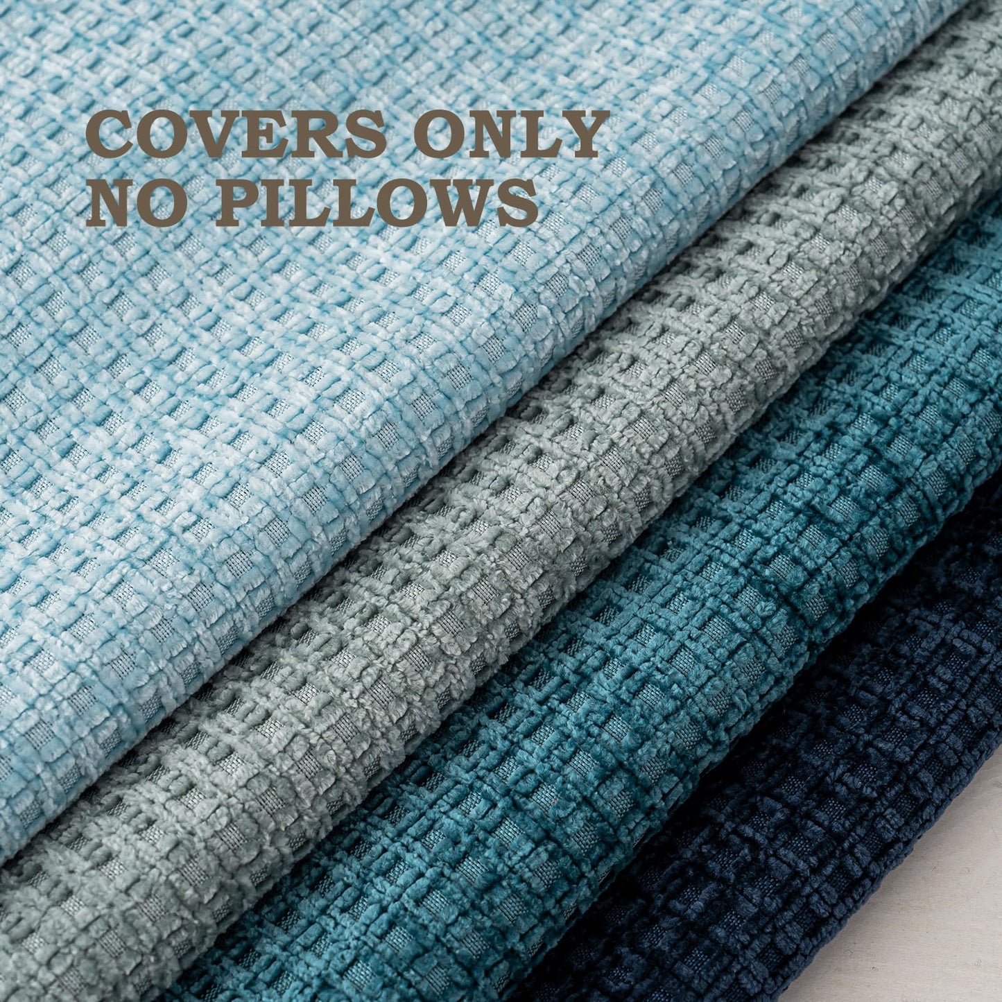 Cushonix Pack of 4 Throw Pillow Covers 18x18 inch Blue Series Boho Cushion Covers Decorative Farmhouse Pillow Covers for Couch Bed Sofa Living Room Home Decor Soft Square Pillowcase
