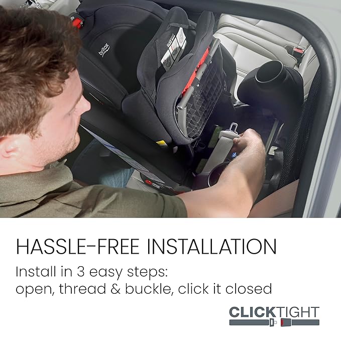Britax One4Life All in One Convertible Car Seat, 3 in 1 Car Seat & Booster Seat with Easy ClickTight Installation, Extended Rear Facing Capacity, and Breathable SafeWash Fabrics — Mineral Gray