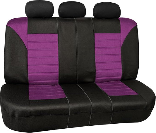 FH Group Automotive Car Seat Covers Rear Set Premium 3D Air Mesh Seat Covers, Airbag Compatible and Split Bench Cover Universal Fit Interior Accessories for Cars Trucks and SUVs - Purple