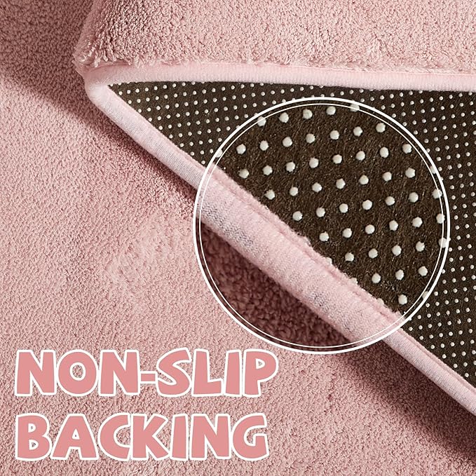 jinchan Solid Plush Area Rug 2x3 Performance Shaggy Washable Rug Indoor Entryway Doormat Soft Modern Faux Wool Cozy Non Slip Carpet for Living Room Kid Room Bedroom Nursery Pink