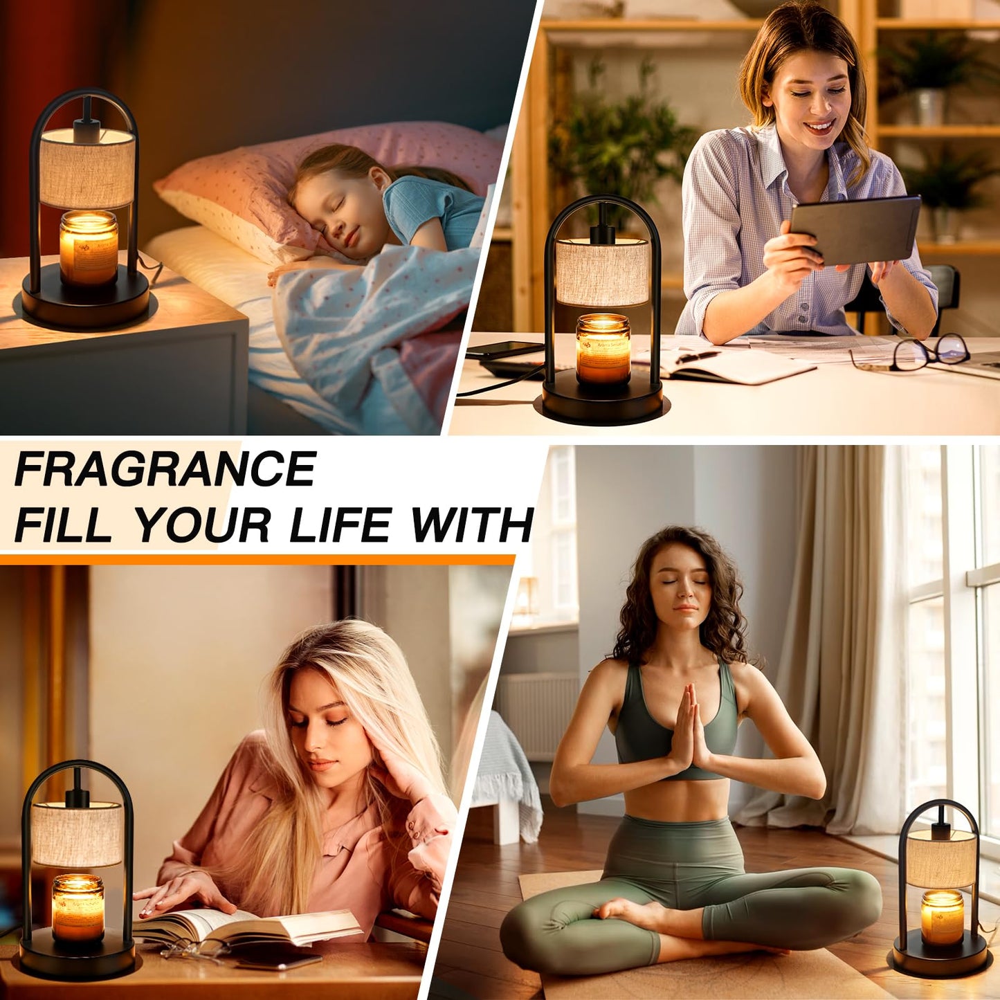 Omnikerlight Candle Warmer Lamp with Timer, Dimmable Candle Lamp Warmer for Jar Candles, Wax Warmer with 2 Bulbs, Birthday Gifts for Women Mom, House Warming Gifts New Home Decor (Single-Bracket)