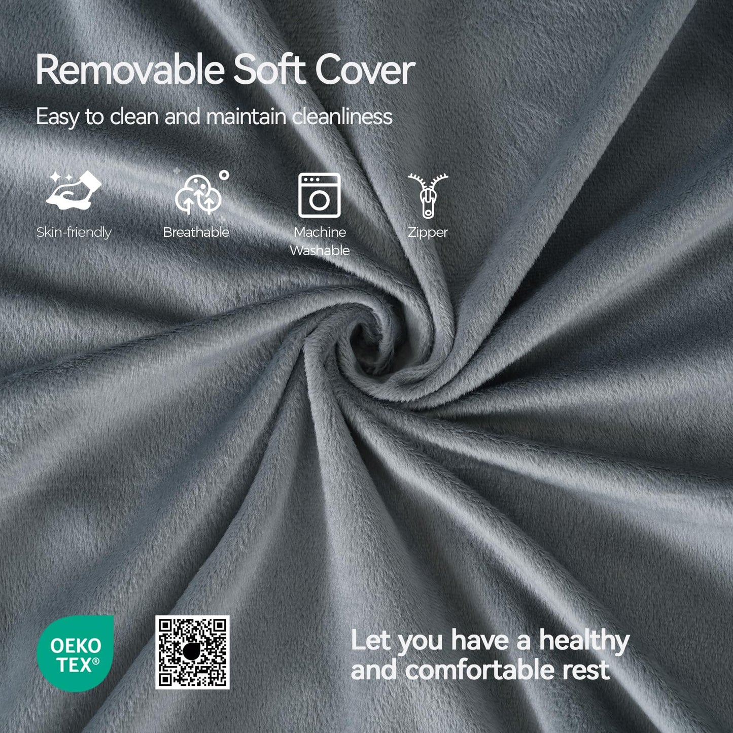Kayfia Reading Pillow, 10 in 1 Back Pillow for Bed Sitting up with Detachable Arms Rest, Back Rest with Gel Memory Foam, Reading/Gaming/Working in Bed or Couch 19", Gray