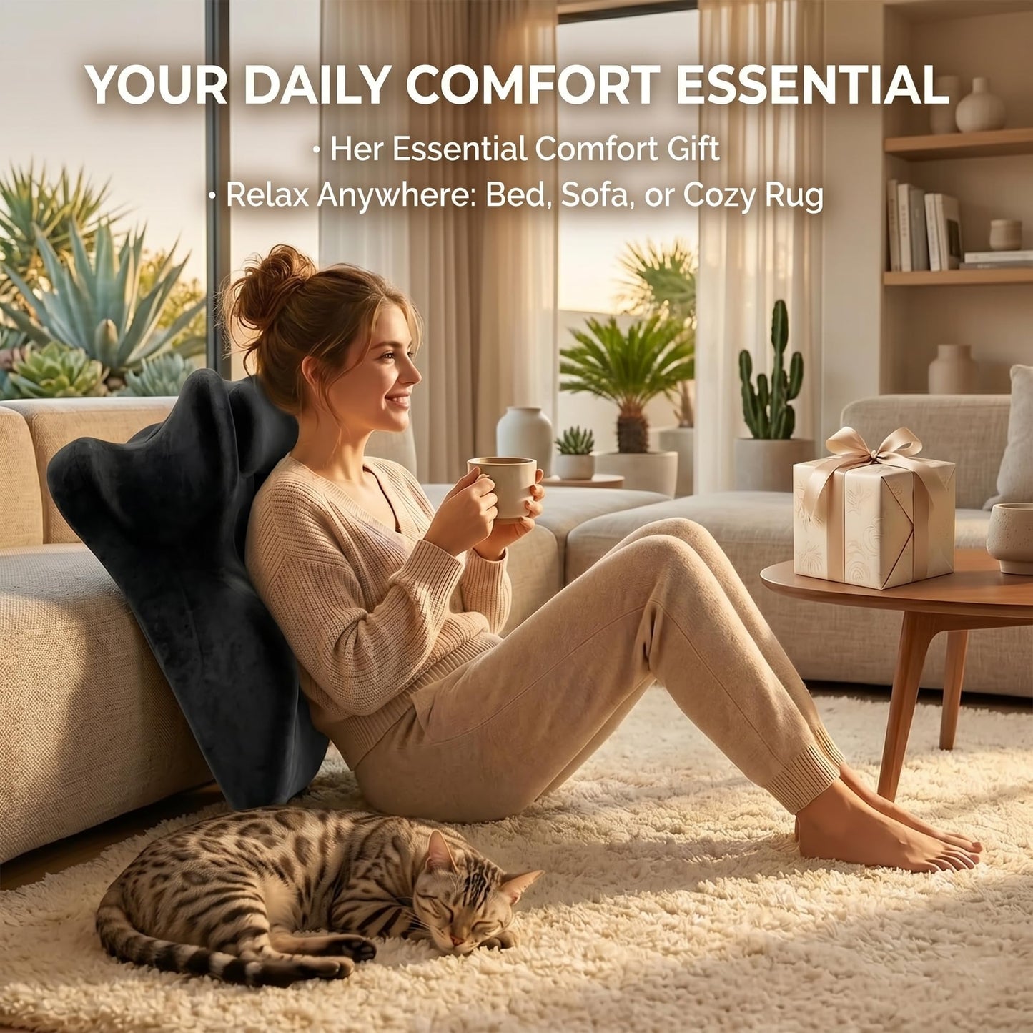 Couples Pillow, Ergonomic Memory Foam Wedge Pillow with 27° Support, Intimacy Positioning Cushion for Better Comfort & Alignment, Multi-Purpose Pillow for Reading, Lounging & Relaxing, Washable Cover