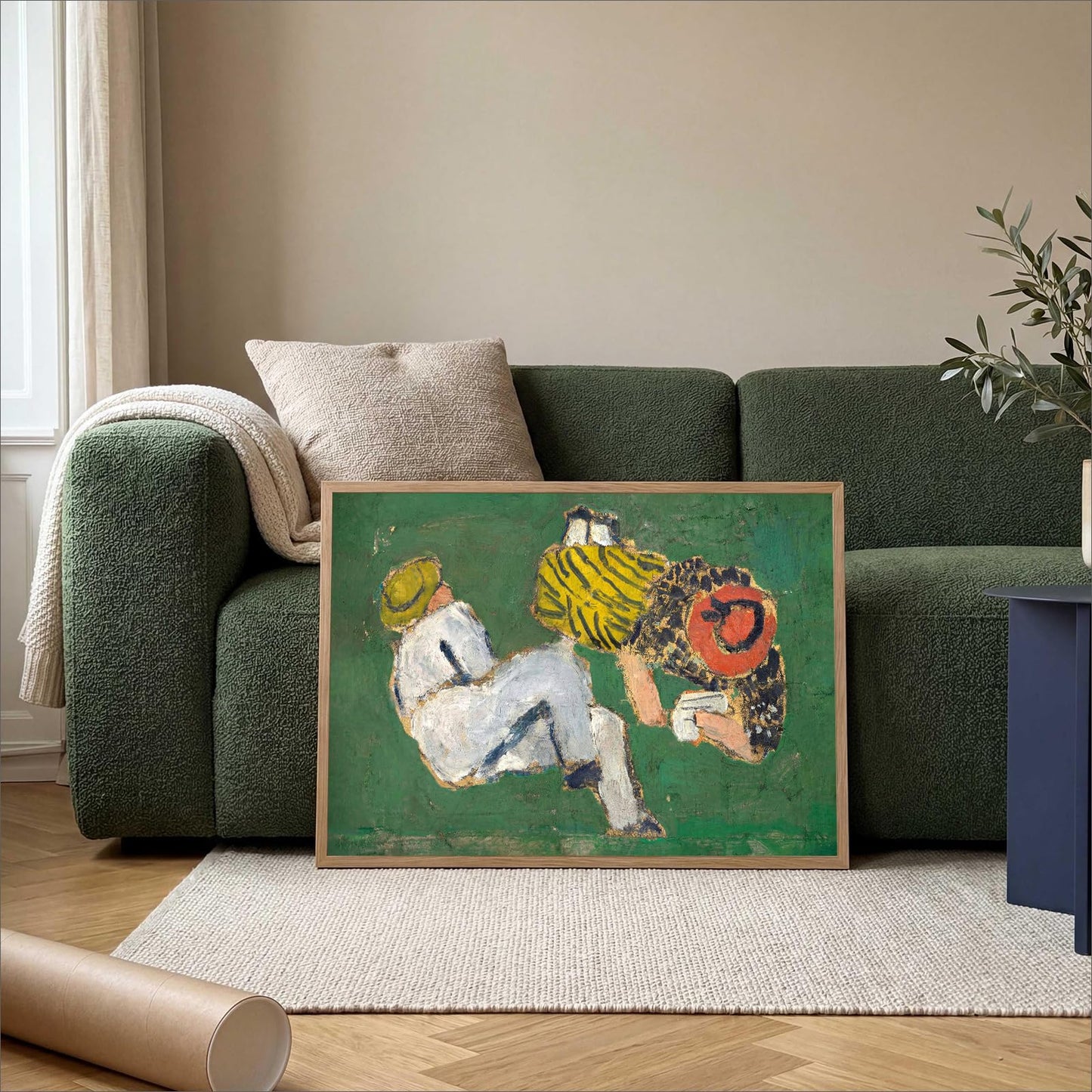 Vintage Abstract Portrait Wall Art Canvas Print, 16x24 inch
