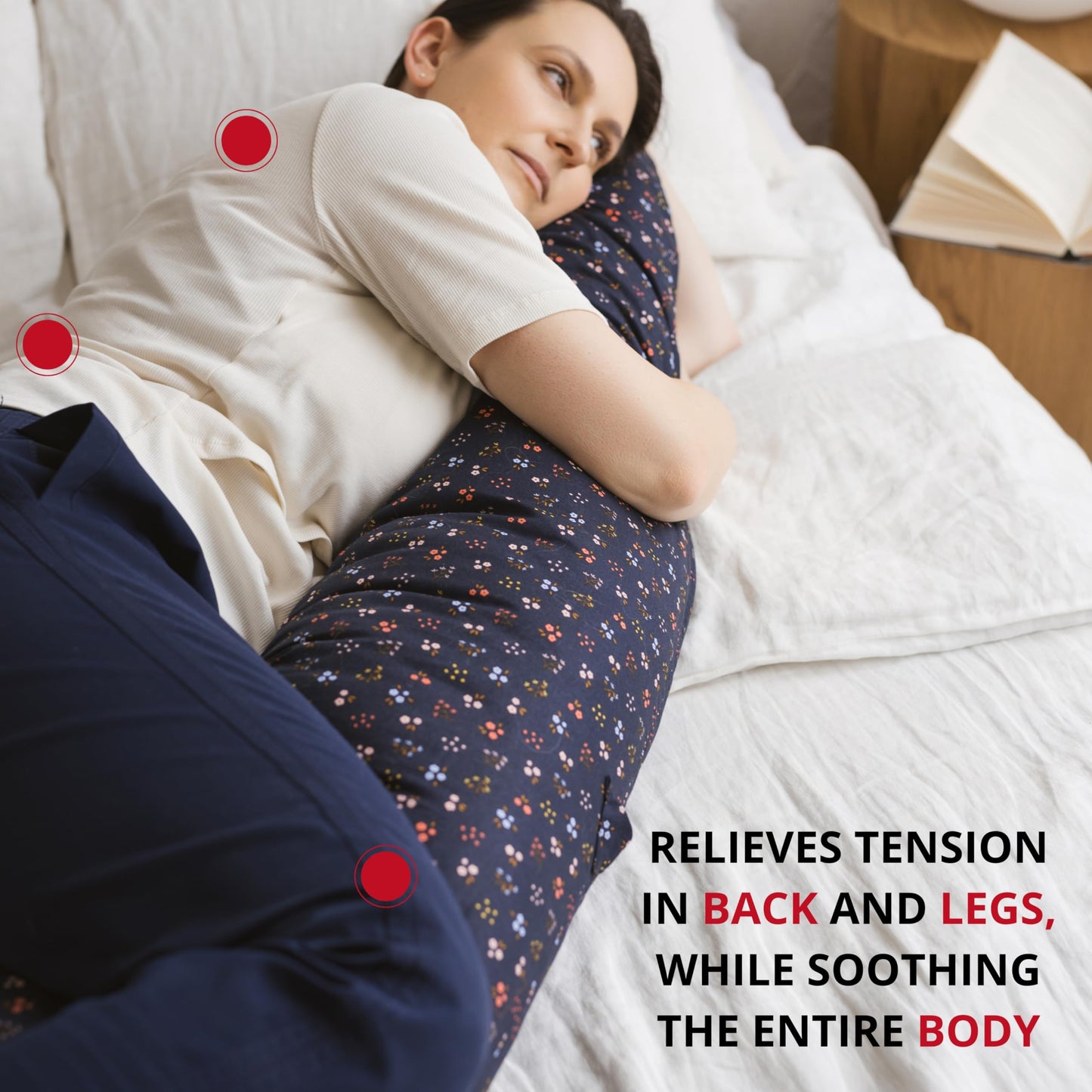 MINICAMP Full Body Pregnancy Pillow for Sleeping – Full Body Maternity Support Pillow for Back, Belly, Hips & Legs – Ergonomic Side Sleeper Pillow with Removable Washable Cover - Made in EU