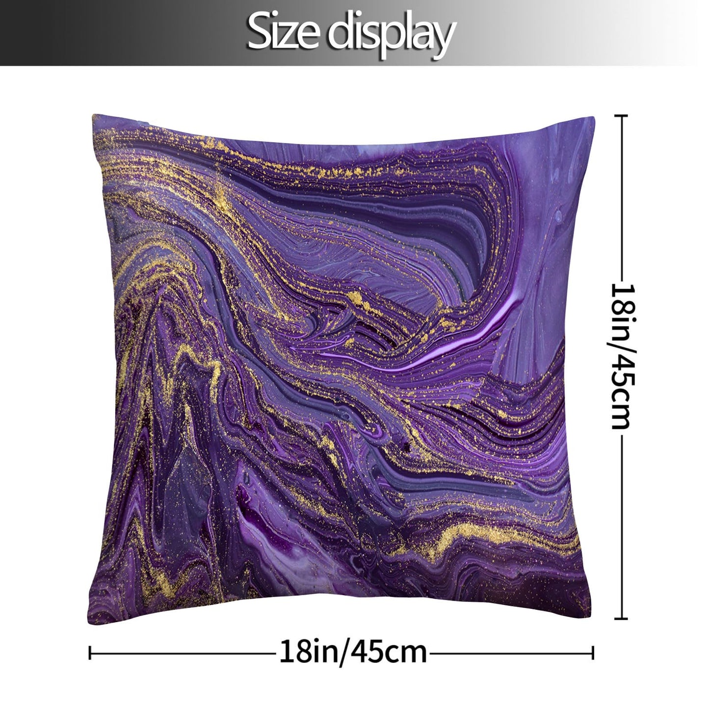 Bapcoku Purple Gold Marble Pillow Covers Set of 4 Purple Decorative Throw Pillow Cases for Sofa Couch Bed Chair Living Room Decor Abstract Cushion Covers 18"x18"