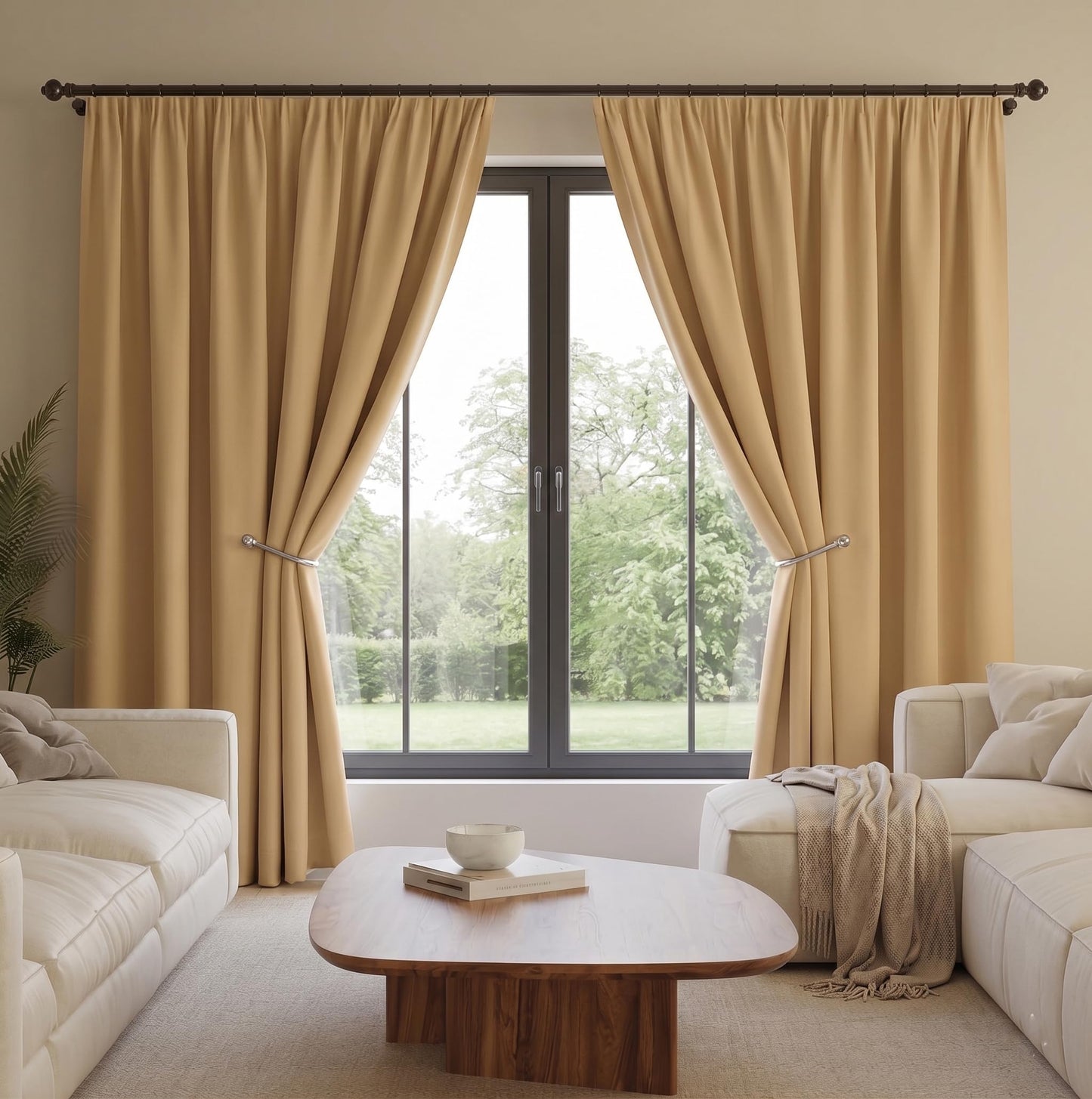 Candy Cottons Blackout Curtains for Bedroom and Living Room, Bedroom Decor, Black Liner for 100% Blackout, Thermal Insulated, Built with Stainless Steel Grommet, Easy Installation, Grey, 52x84