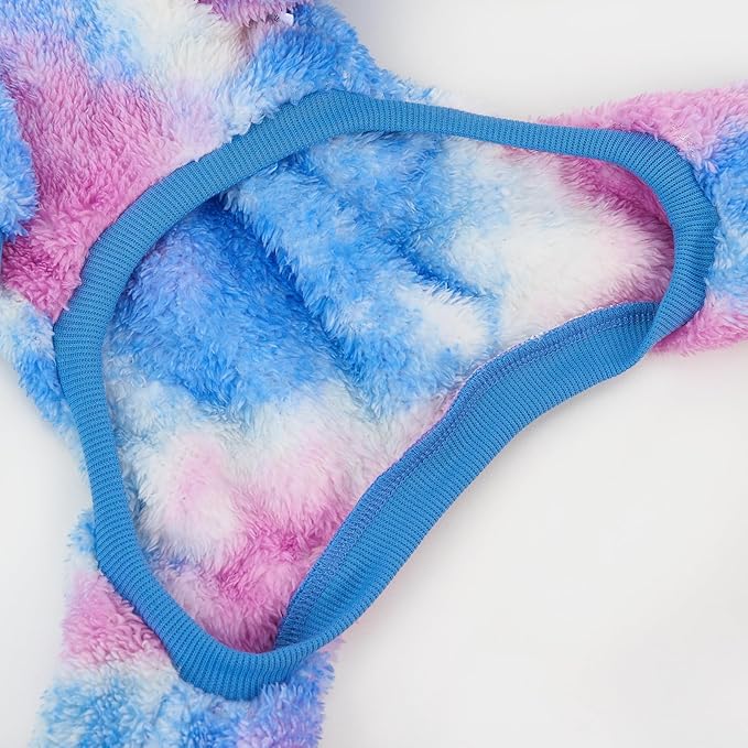 XPUDAC Dog Sweater, Dog Winter Clothes for Small Medium Dogs Girl Boy Fleece Doggy Pajamas for Winter Christmas, Tie-Dye01, Medium