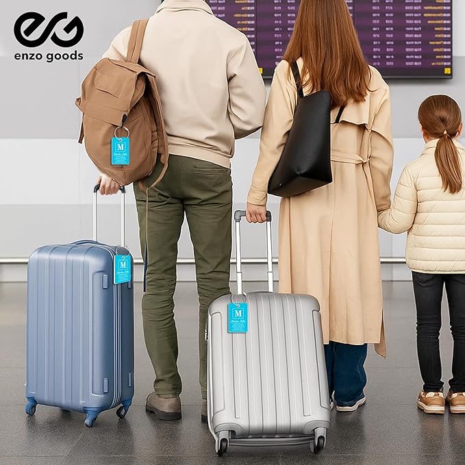Personalized Luggage Tag | Custom Luggage Tags for Suitcases | Kids Backpack Tag | 10 Color Options & Choose Font, Font Color