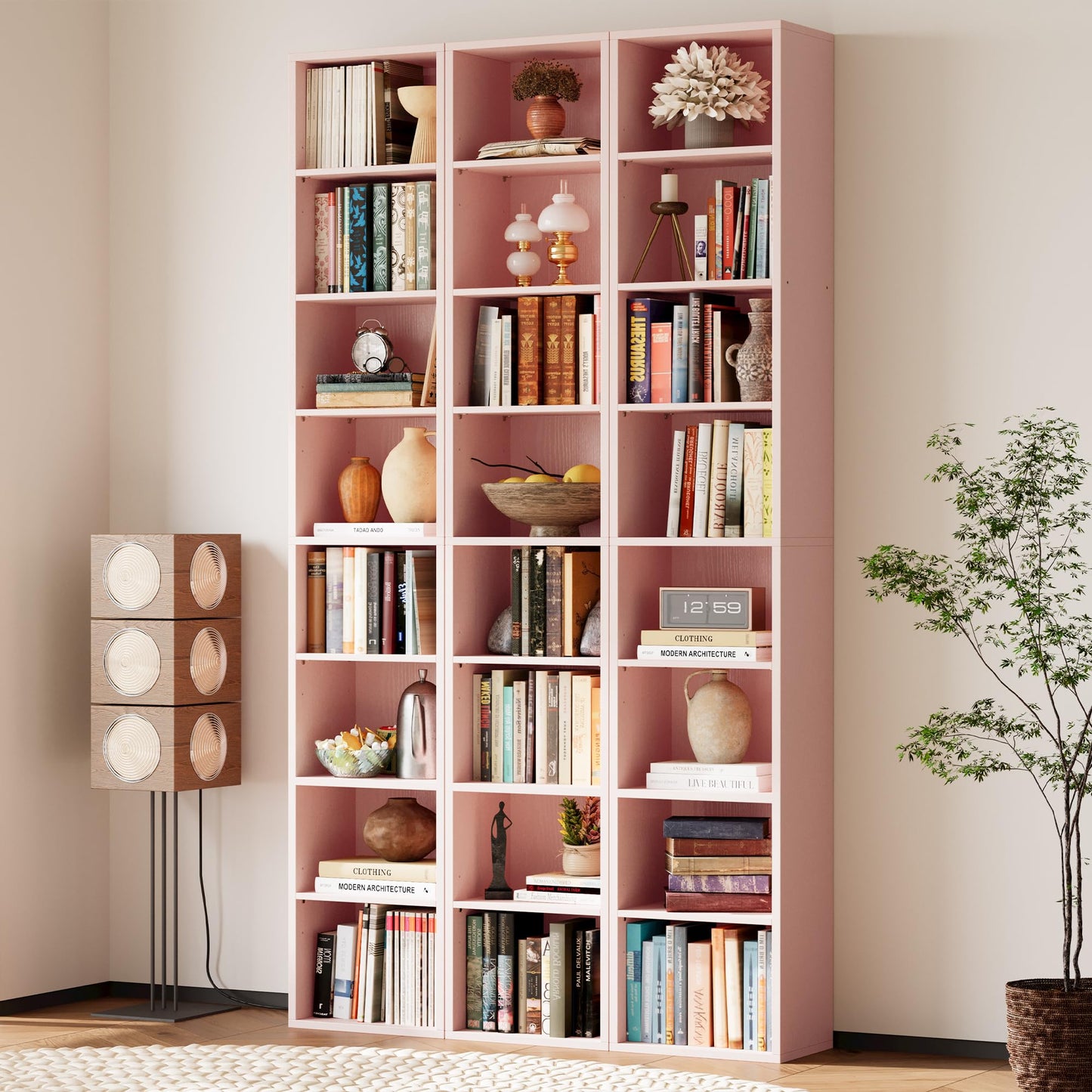 IRONCK Tall Narrow Bookshelf 8 Tiers, Compact Corner Bookcase, Floor Standing Display Storage Shelves 71 in Tall, Easy to Match for Living Room, Office, Study, Bedroom