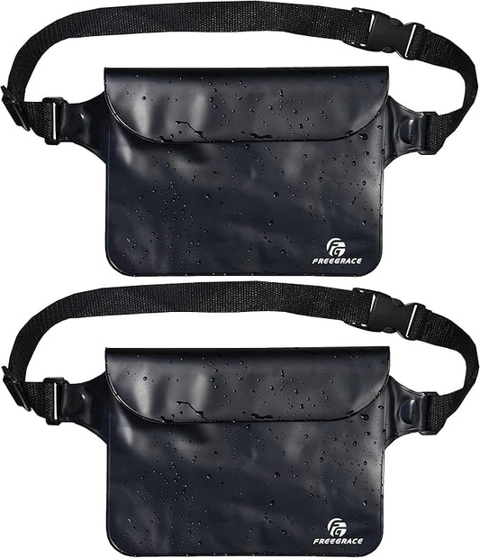 Freegrace Waterproof Pouches with Waist Strap / Pouch Case Bundle Set- Keep Your Phone & Valuables Dry and Safe - Waterproof Dry Bags for Boating Swimming Snorkeling Kayaking Beach Water Parks Pool