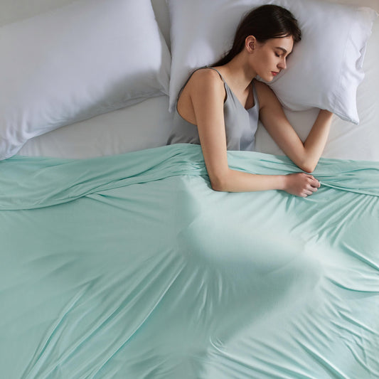 Bedsure Green Cooling Blanket King Size for Hot Sleepers - Summer Cold Blanket for King Size Bed with Rayon Derived from Bamboo, Ice Cool Cold Arc-Chill Thin Summer Bedding Essentials, 108x90