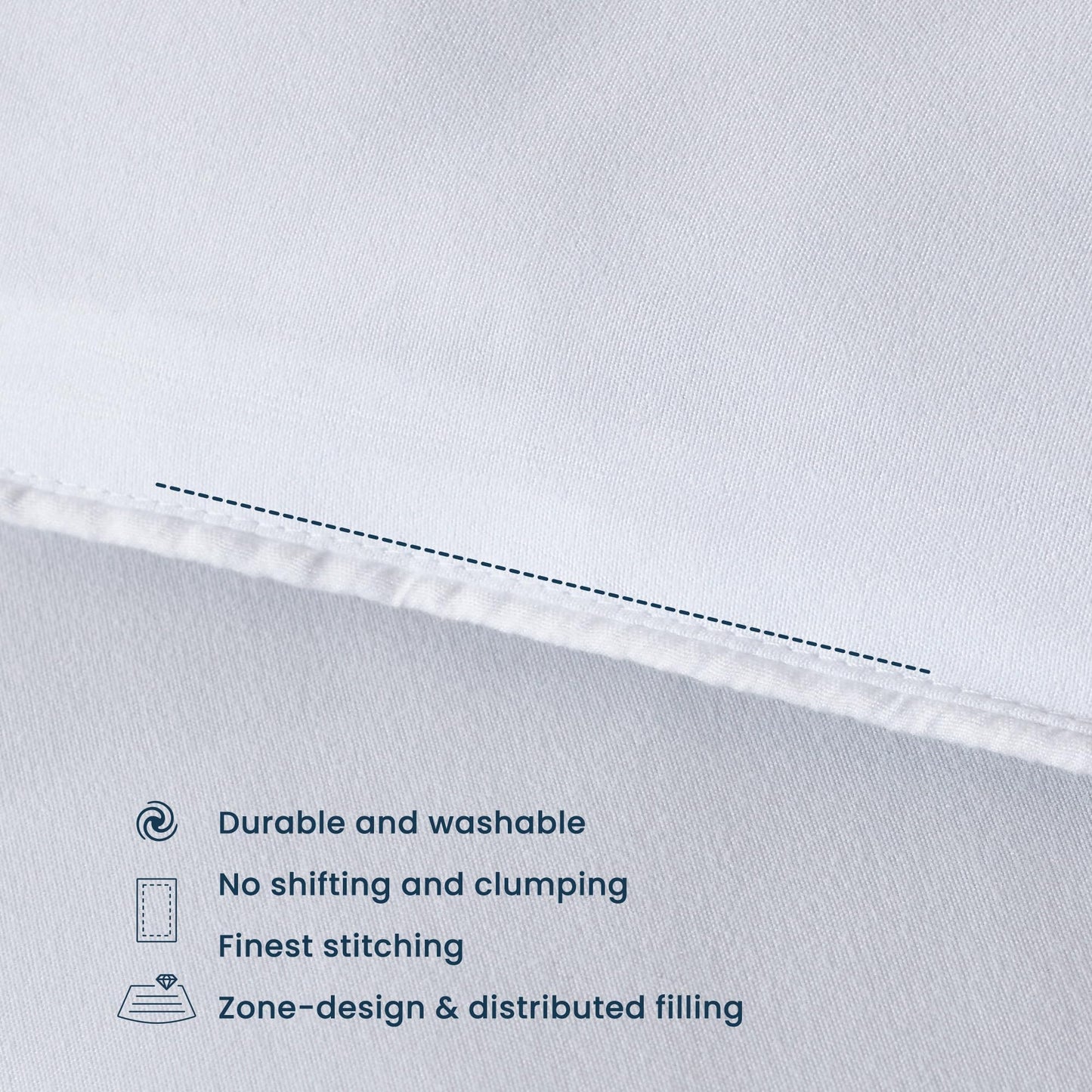 SLEEP ZONE Comforter Duvet Insert, King Size Quilted Reversible Comforters, Soft All Season Duvet, Down Alternative Breathable Bedding with 8 tabs, 2 Sides White 102 x 88 Inches