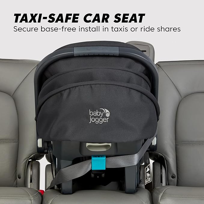 Baby Jogger City GO 2 Infant Car Seat, Lunar Black – Lightweight Rear-Facing Infant Car Seat, Travel System Compatible, Taxi-Safe